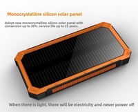 Banque d'alimentation solaire portable OEM tendance 10000 mAh, étanche avec lampe de camping LED, entrée micro et sortie 10W