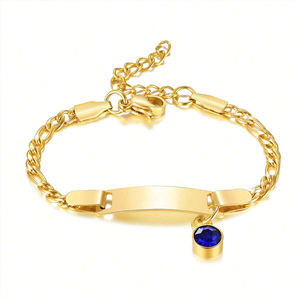 DuoYing kişiselleştirilmiş özel ad Birthstone paslanmaz çelik yazılı bilezik çocuklar için/bebekler yürümeye başlayan ve aile - Product Image 5