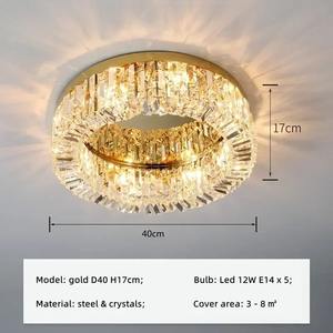 Lampadario Moderno a LED con Cristalli, Lampada da Soffitto per Camera da Letto, Illuminazione Rotonda per Interni - Product Image 5