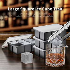 Moule à glace en silicone de qualité alimentaire à 6 cavités, empilable, durable, réutilisable avec couvercle - Product Image 2