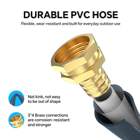 HOMFUL Enrouleur de tuyau d'arrosage mural rétractable de 30 m, tuyau en PVC renforcé de 1/2 pouce, support pivotant, enroulement automatique, arrosage extérieur