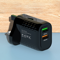 Chargeur de téléphone portable rapide 2A avec deux ports USB, design grille couleur macaron, prise EU US UK, prix d'usine