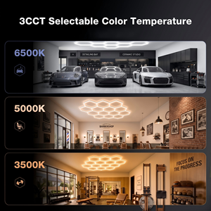 Honeycomb LED Garage <b>Light</b> Hexagon <b>Ceiling</b> Panel 3CCT Selectable Color Temperature Modular Extendable DIY for Garage Gym Office - Product Image 5