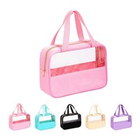 Sac de toilette portable et étanche en PVC, étui souple rayé pour les voyages quotidiens, utilisation en extérieur, sac à cosmétiques durable pour le maquillage