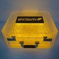 Présentoir de Bouteille de Vin LED en Plastique Acrylique Personnalisé, Type Valise, avec Lumières LED Multicolores, Capacité 0,75L/1L, Idéal pour Boîtes de Nuit et Bars