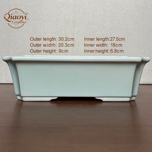 Vaso di Bonsai in ceramica di grande stile rettangolare contemporaneo fatto a mano decorazioni per alberi di fiori ad alta temperatura Yixing al forno <span class=keywords><strong>giardino</strong></span> di ceramica - Product Image 6