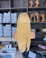 Perruques HD Lace Blondes Cheveux Humains Vierges Européens Remy Ondulés Longs 28 Pouces 32 Pouces Perruque Complète HD Lace