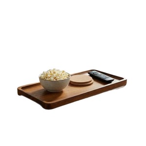 Solid Wood Serving <b>Tray</b> Rectangular Dark Brown For <b>Snacks</b> And Desserts Party Hotel Use - Product Image 5