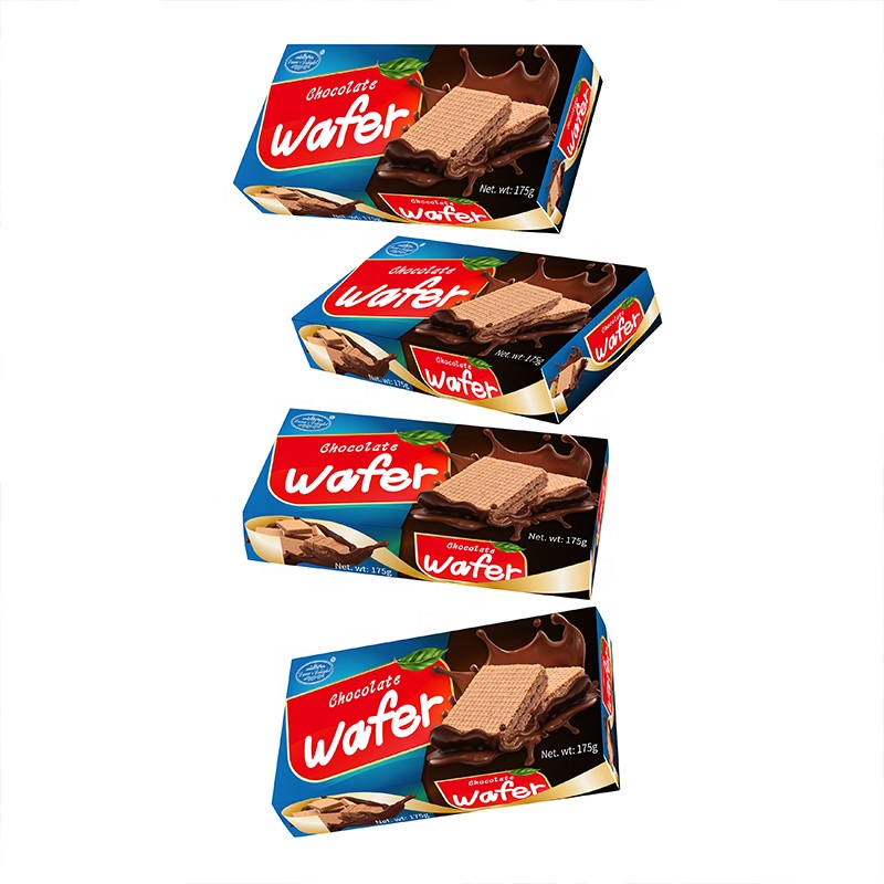 Vendita calda biscotti Al Cioccolato 175g Wafer vaniglia Fragola Wafer biscotti