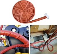 Manchon thermique en fibre de verre enduit de silicone, résistant aux hautes températures, haute résistance à la traction, -60°C à 1650°C, certifié CE RoHS