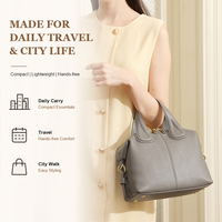 Sac à main bandoulière en cuir véritable grainé pour femme avec fermeture éclair et poignée supérieure, idéal pour les rendez-vous et le bureau