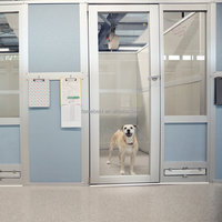 Cage pour chien professionnelle en alliage d'aluminium et verre trempé, robuste, sécurisée, à ouverture supérieure, facile à nettoyer, pour chien de garde ou de villa