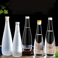 Bouteilles en verre vides de 330ml 500ml pour boissons alcoolisées boissons gazeuses bouteille de vin en verre d'eau minérale française evian pour boisson
