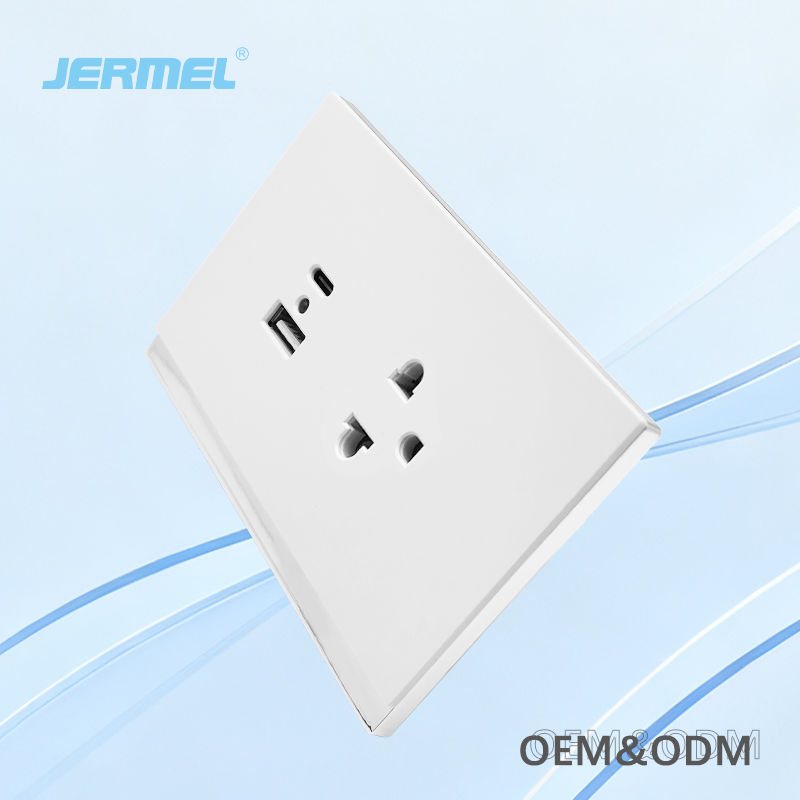 Modern Socket with USB Type A+C USB Ports PC Panel American Standard ...
