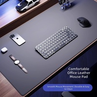 Grand tapis de souris grande taille en similicuir suédé avec bords cousus, protection de bureau pour ordinateur portable, clavier et écriture