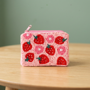 Pochette à monnaie carrée artisanale Jaunty avec perles et couleurs mélangées, fermeture éclair brodée, mini sac de voyage et de usage quotidien portable - Product Image 2