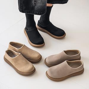Mocassins rétro en cuir pour hommes, style <span class=keywords><strong>Birkenstock</strong></span>, à enfiler, décontractés, avec doublure en maille, pour le quotidien - Product Image 1