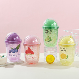 Gobelet en plastique double paroi à succès, motif dessin animé mignon, pour fêtes d'enfants, glace pilée, réutilisable, 380 ml, cadeau - Product Image 1