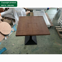 Ensemble de salle à manger commercial pour restaurant, banquette en cuir PU marron, chaise d'appoint, table à plateau en bois pour bistro, café, restaurant, hôtel, projet