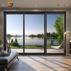 GS Modern Factory Retractable <b>Screen</b> 3-Panel Aluminum Sliding Glass Door Stackable Patio Doors for Villas - Product Image 2