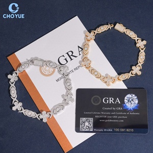 Eye Design Moissanite Cuban Link Bracelet Rhodium Plated Solid 925 Silver Hiphop <b>Iced</b> <b>Out</b> Jewelry - Product Image 3