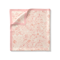 Foulard carré de luxe en satin rose floral, effet soie, pour femme, avec logo personnalisé, prêt à expédier (RTS)