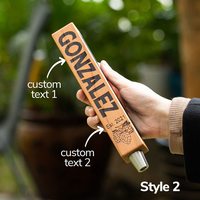 Poignée de robinet à bière personnalisée JUNJI, poignée de fût gravée au laser avec tableau noir, poignées de robinet en bois pour bière