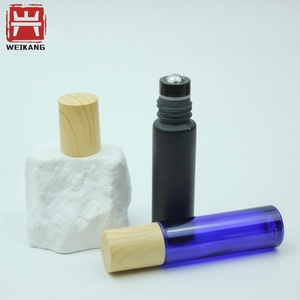 Flacon roll-on en verre avec bouchon en plastique imitation bois de qualité supérieure, 5 ml, 10 ml, pour huile essentielle, <span class=keywords><strong>parfum</strong></span> - Product Image 4