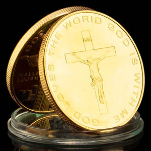 Moneda de tributo a <span class=keywords><strong>Cristo</strong></span> Redentor, tema cruzado chapado en oro, regalo de recuerdo conmemorativo, artesanía de Metal coleccionable, <span class=keywords><strong>Dios</strong></span> ama a la gente - Product Image 4