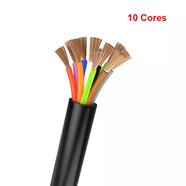 Copper Core Flexible Cable RVV, 2 3 4 5 Cores 0.75 1 1.5 2.5 4 6mm Wire Power Cord