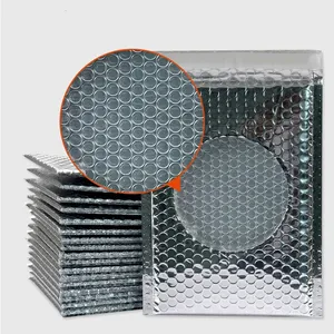 사용자 정의 인쇄 폴리 플라스틱 알루미늄 호일 실버 금속 버블 패딩 우편물 택배 가방 포장