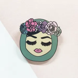 Pemasok Jaminan Jual Beli Pin Enamel Gadis Timur Tengah Pin Enamel Keras Kustom