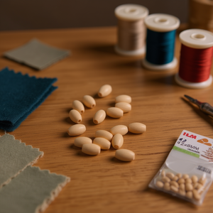 Perline ovali in legno ILAN 12x8mm per accessori di abbigliamento - Product Image 3