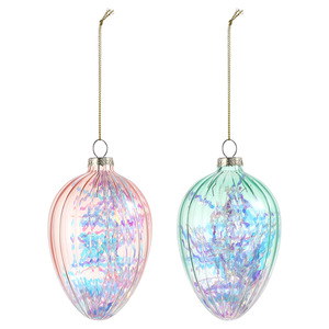 Décoration d'oeuf de Pâques en verre Ornements de Pâques Décoration de fête à thème de Pâques Suspension de porte - Product Image 6