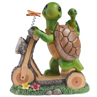 Lampe solaire de jardin en résine sur mesure en forme de tortue, avec figurine animale créative pour ornement de jardin extérieur et éclairage décoratif