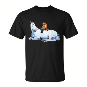 Camiseta The Boy The Mole The Fox And The Horse, camiseta gráfica negra unisex para adultos - Product Image 2