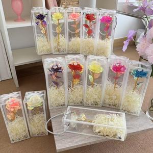 Nuovo Stile per San Valentino: Set Regalo con Fiore Singolo Eterno in Foglia d'Oro Rosa, Fiori Artificiali - Product Image 5