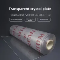Tapis de table en verre souple transparent, verre anti-brûlure, panneau en cristal de film souple en PVC, rouleau entier, peut être coupé