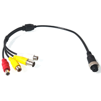 Connecteur femelle aviation vers vidéo RCA, audio RCA, vidéo BNC et alimentation DC pour caméras de véhicules MDVR