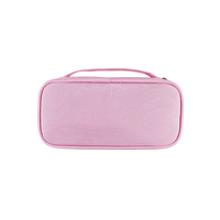 Étui en polyester personnalisé pour enfant, boîte à crayons de grande capacité pour fille, couleur rose, logo personnalisable