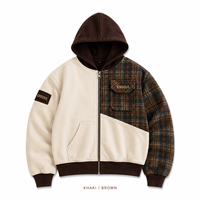 Sweats à capuche personnalisés pour hommes, nouvelle tendance, colorblocking, streetwear, flanelle, style universitaire, vintage, fabricant de sweats à capuche à marque privée