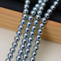 Perles en verre imitation perle 6 8 10mm Argent Bleu Gris pour Colliers Chaînes de Téléphone Bracelets Boucles d'Oreilles Fabrication Artisanale Kits DIY Vente en Gros en Vrac