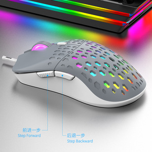 Ratón para juegos RAIKU G701, 7 botones, diseño perforado óptico con cable, luz LED luminosa para juegos - Product Image 3