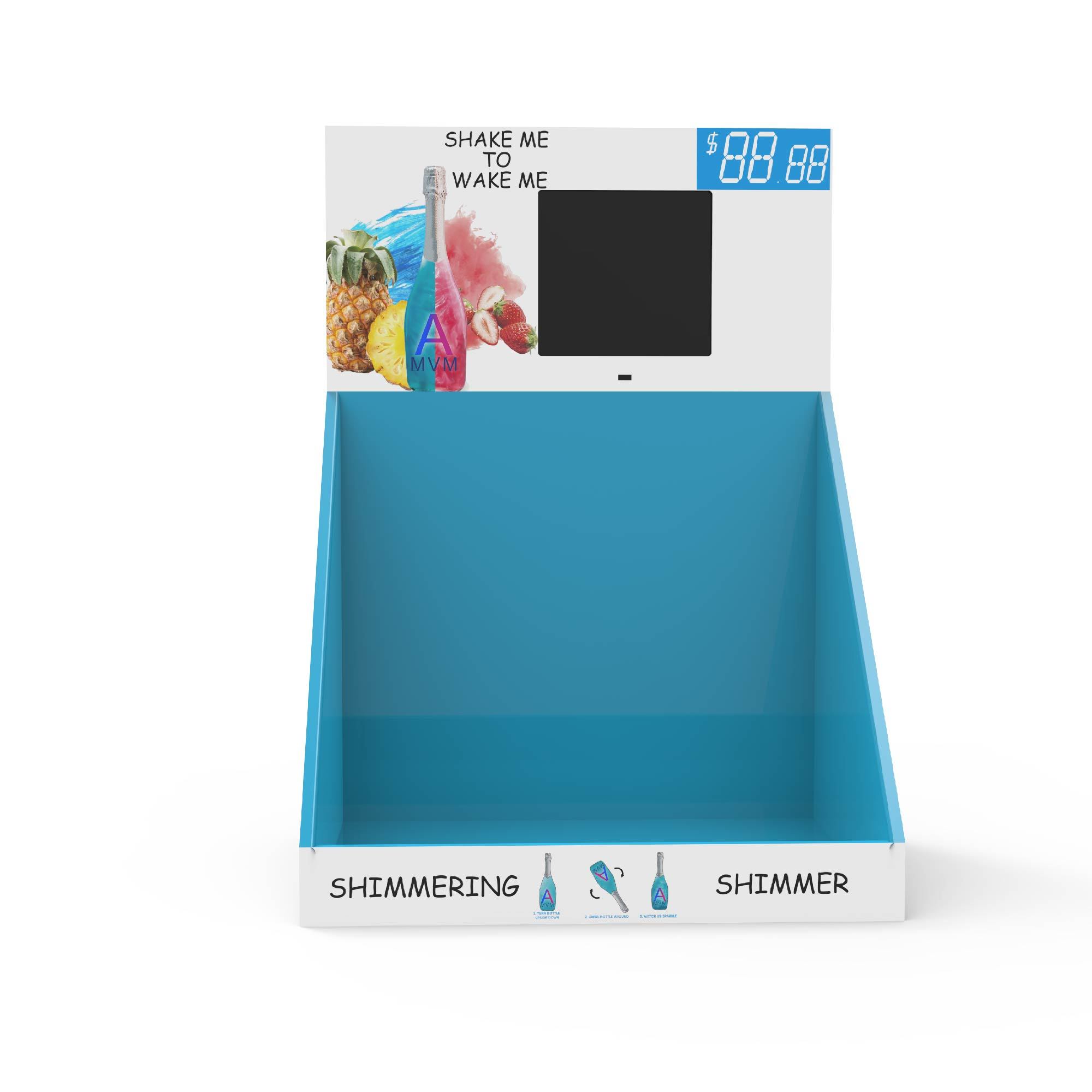 Apache Supermarket Tabletop Cardboard Display Rack with LCD Screen for Beverages Made From Durable Paperboard — view 6