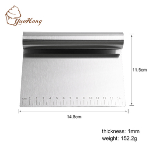 Herramienta para hornear de cocina de acero inoxidable de 15cm, pastel de masa, Pizza, raspador, cortador picador con medición - Product Image 6
