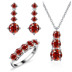 <span class=keywords><strong>Set</strong></span> Perhiasan Moissanite Bersertifikat GRA, Perak 925, Anting Panjang Moissanite, Cincin, Kalung Rantai Bertabur Batu, Liontin, dan Aksesoris untuk Wanita - Product Image 3