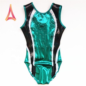 Shiny Spandex Mystique <strong>Black</strong> Bodice Rhinestone <strong>Girls</strong> Gymnastics Practice <strong>Leotards</strong> - Product Image 6