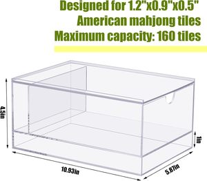 Organizador de Mahjong de Acrílico Transparente, Caja Personalizada Resistente con Tapa y Diseño Apilable para Accesorios de Juego en Casa - Product Image 2
