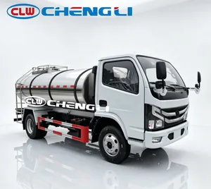 รถบรรทุกนมมาตรฐานส่งออก Dongfeng 5 ลูกบาศก์เมตร รถบรรทุกเก็บนมสดแบบหุ้มฉนวนขนาดเล็ก 4x2  SUS304 สำหรับบรรทุกอาหารเหลว - Product Image 2