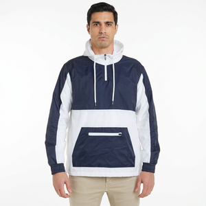 OEM Wholesale <b>Men's</b> Casual Anorak Windbreaker <b>Jacket</b> 100% Nylon Waterproof Windproof Stand Collar with Zipper Closure for <b>Summer</b> - Product Image 1